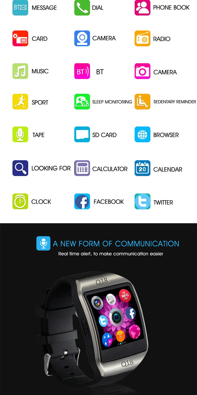 Wholesale 2018 factory oem ce rohs sim card smart watch for mobile phone