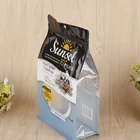 Custom Made Rectangular Bottom Eight Strong Sealing Side Resealable Zip Lock Eco Friendly Bags For Food Packaging