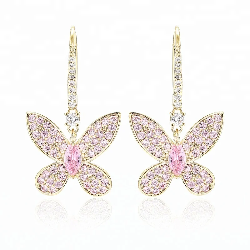 Hook Design Pink Butterfly Drop Earrings Micro Pave Cubic Zirconia Jewelry Earrings for Girls, Pink;silver
Hook Design Pink Butterfly Drop Earrings Micro Pave Cubic Zirconia Jewelry Earrings for Girls, Pink;silver