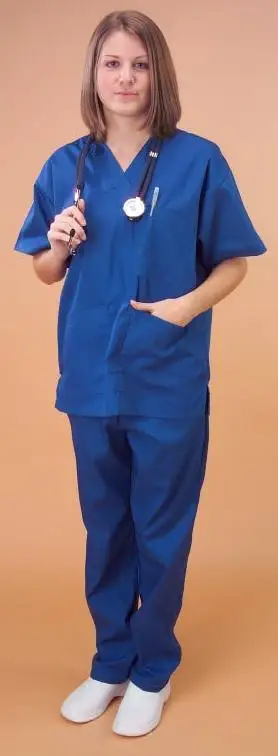 Solid 5 pocket scrub set BMI-3P Royal