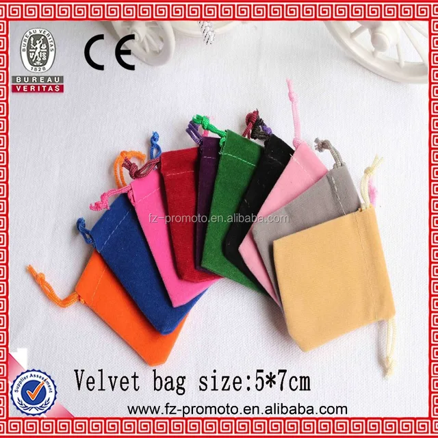 jewelry pouch 5*7cm gift drawstring bag velvet mini package