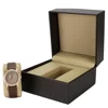 Factory OEM Classic Rectangle Real Leather Luxury Single Portable Watch Box Watch Gift Packing Box