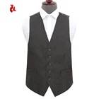 Wholesale 100% Microfiber Satin Waistcoat Grey Vest