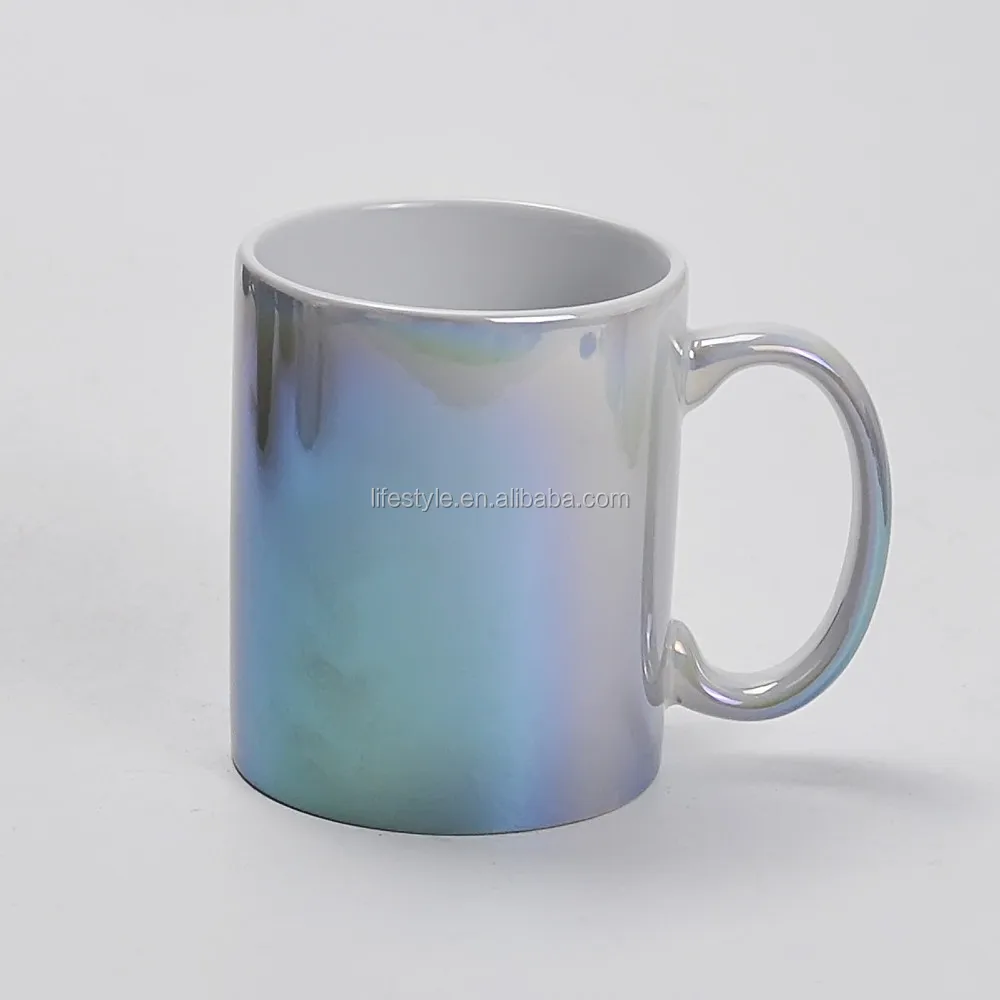 metallic ceramic promotion coffee mug, gift for her, 11 ounce