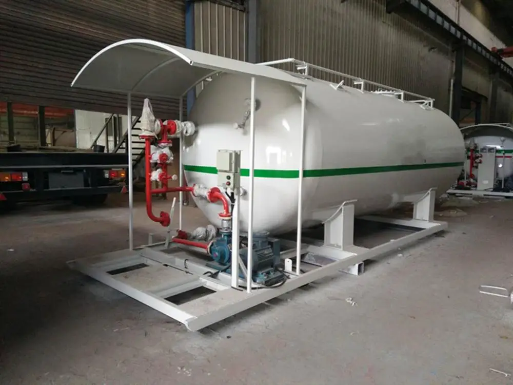 LPG storage tank, 20MT LPG skid filling station, Double nozzle dispenser 20MT LPG skid station