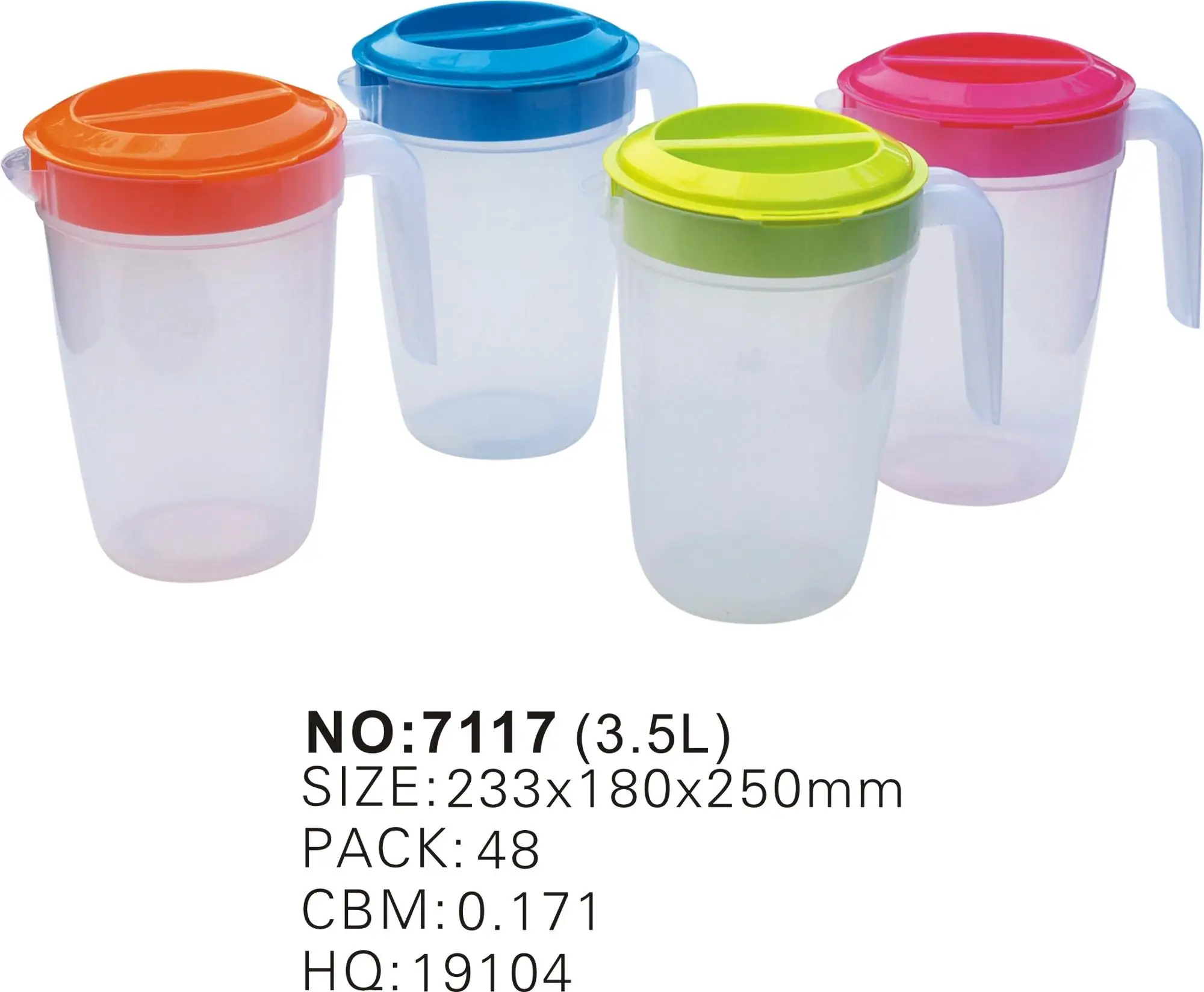 HAIXING 3.5L BPA-Free Plastic Large Reusable Cold Water Bottle with Custom Logo for Drinking Kettle or Pitcher Use