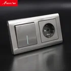 Standard Grounding Wall Socket Switch and New EU Standard Big Button Switch Wall and Socket