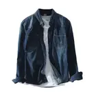 Hot selling spring summer stylish high - end denim men casual shirt