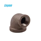 black iron plumbing supplies 1/2-4 inch npt threaded 90 deg reducing elbow female malleable iron pipe fitting for air