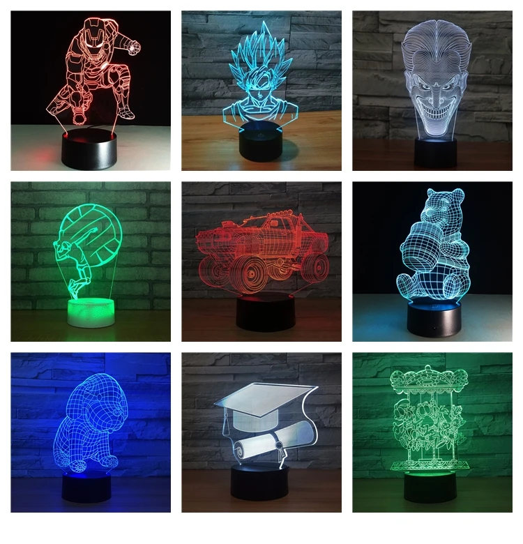 Creative Bedside 3d Lamp Valentine's Day Gift Energy Saving Usb  Desk Lamp Colorful Ambient Lighting Table Lamps