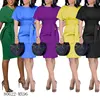 80622-MX96 5 colors office dress for ladies drawstring design
