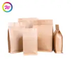 Flat bottom Custom kraft paper coffee bag