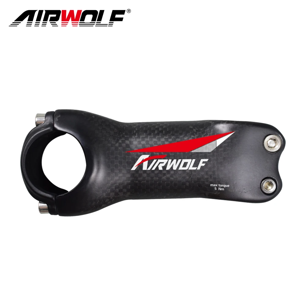 Airwolf 6 degree stem carbon size in 70/80/90/100/110/120/130mm full carbon fiber bike stem, All color paintings available
Airwolf 6 degree stem carbon size in 70/80/90/100/110/120/130mm full carbon fiber bike stem, All color paintings available