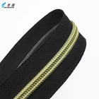 Zipper Zipper Black #5 Nylon Gold Coil Zipper Roll