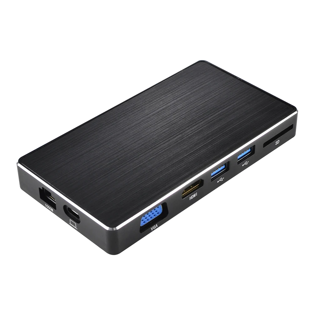 USB-C Docking Station 8 All in One Type C to 4KHDMI VGA SD USB 3.0 RJ45 Network Adapter Hub With PD Charging For MacBook, Silver gray black
USB-C Docking Station 8 All in One Type C to 4KHDMI VGA SD USB 3.0 RJ45 Network Adapter Hub With PD Charging For MacBook, Silver gray black
