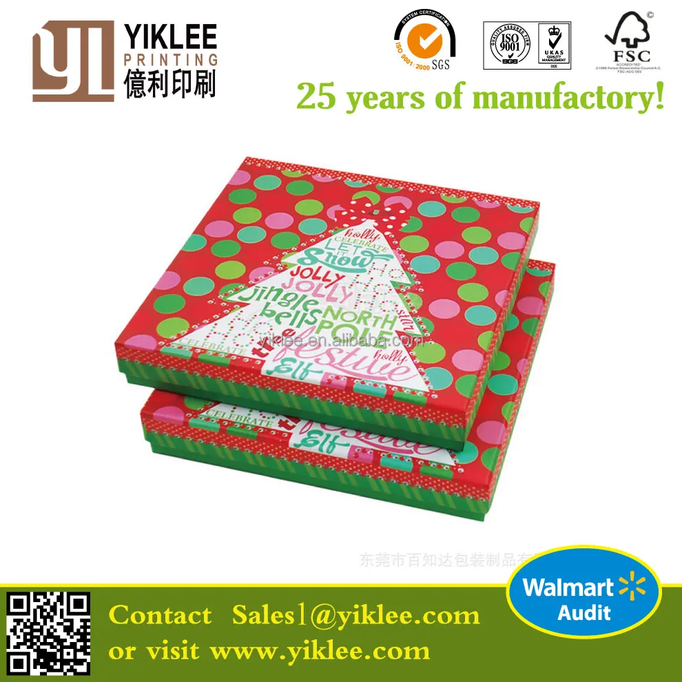 2016 christmas gift packing box, paper color printed cardboard