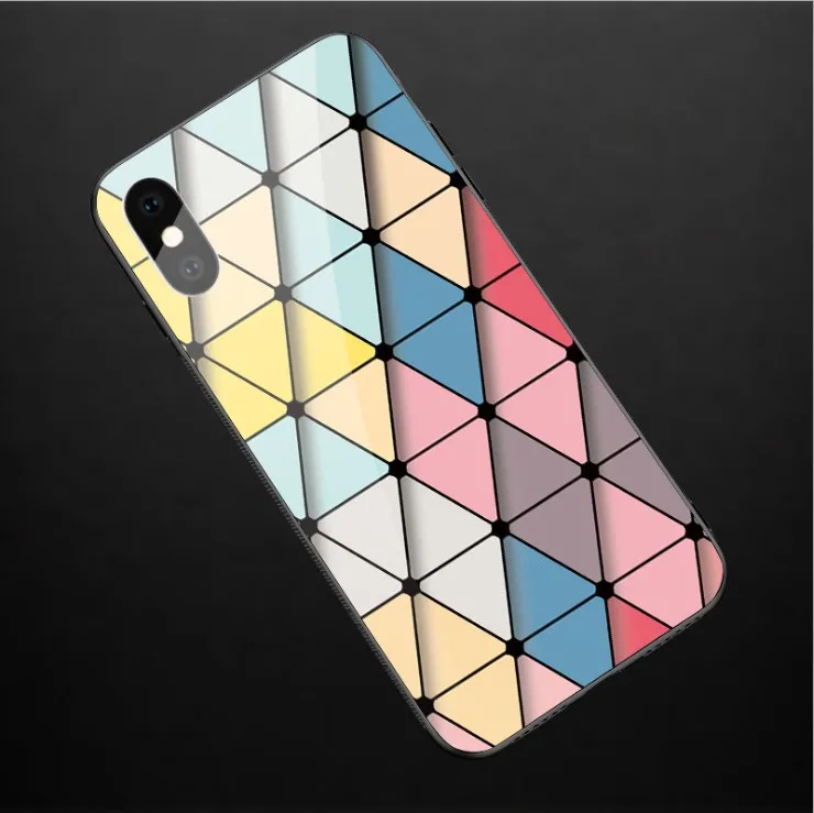 

2019 New Arrivals Best Selling Marble Stone Pattern Design Printed Tempered Glass Phone Case For iPhone X 10 8 7 6 Plus, Multi colors