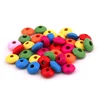 China suppliers multi colored cheap round flat wooden beads wood abacus beads for jewelry