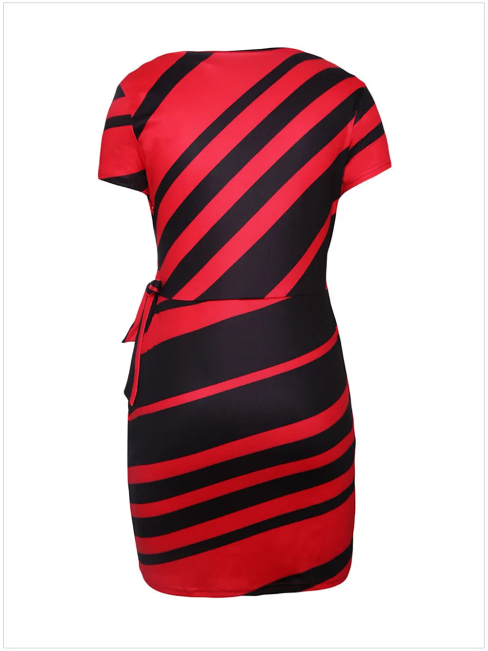 Office Slim dress women 2018 Spring Pencil Black&White Stripe Knot Sheath Party Dress Vestidos Robes Casual Working Dresses (4)