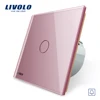 Livolo VL-C701B-17 EU Standard Hotel 1 Gang Glass Touch Panel Wall Doorbell Switch
