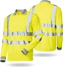 wholesale fashion hi vis polo t shirt high visibility short or long sleeve reflective safety worker wear birdseye mesh shirt