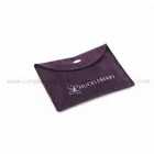 Custom printed envelope gift pouch velvet jewelry bag with button closure