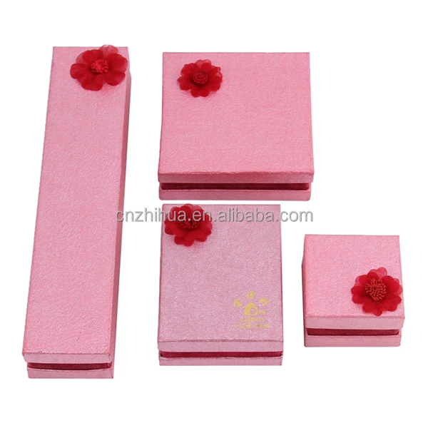 pink gift box with flower watch ring necklace bracelet jewelry