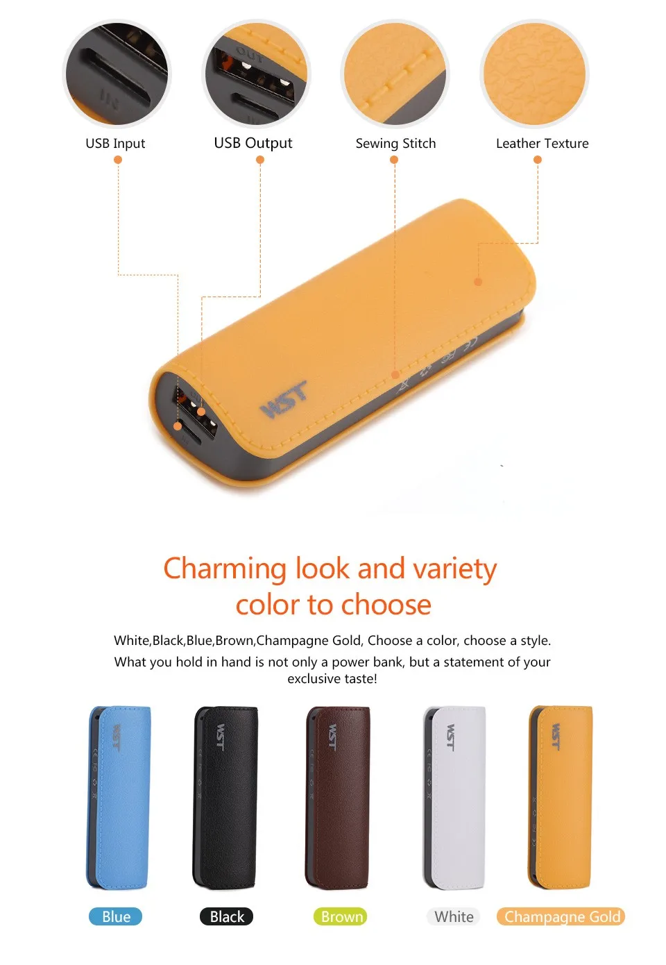Shenzhen manufacturers mini cellphone portable charger power bank 2600mah - ANKUX.COM