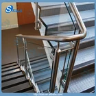 Stair railing with stainless steel handrail