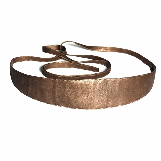 new style rose gold leather belt // golden waist band belt