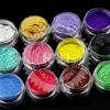 12 Grids Chrome Nail Powder Dipping Shimmer Dust Colorful Pigment Powder Rubbing Pearl Glitter For Nail Art Decorations LAZGF