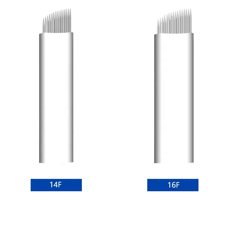 Medical Grade Stainless Steel Disposable Microblading Needle Eyebrow Tattoo Pen in 7F/9F/11F/12F/14F/16F/18F/18U/14Z Sizes