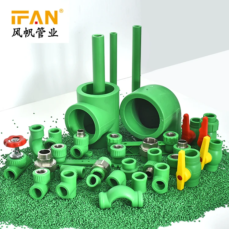 

IFAN Factory Price All Types Green Male Female Thread 90 Degree Elbow Plastic Plumbing Fitting Names PPR Pipe Accessories