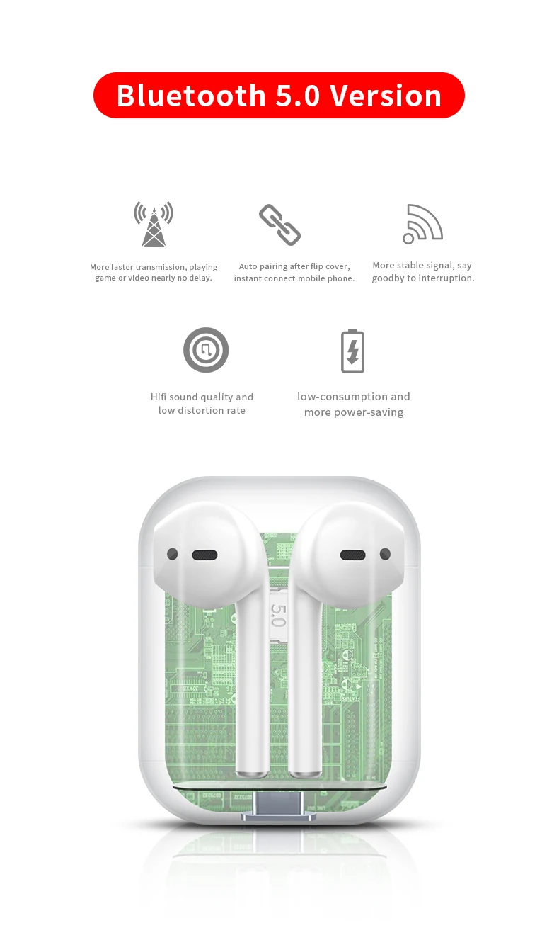 tws 5.0 bual call mini airbud ear pods sport stereo hifi bass waterproof noise canceling i10 tws cuffie bluetooths wireless - ANKUX.COM