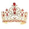Wholesale colorful pageant rhinestone zircon hair accessories wedding crystal bridal tiara gold baroque tiara party crown