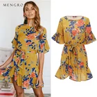Chiffon flower summer dress plus size maxi casual dresses women