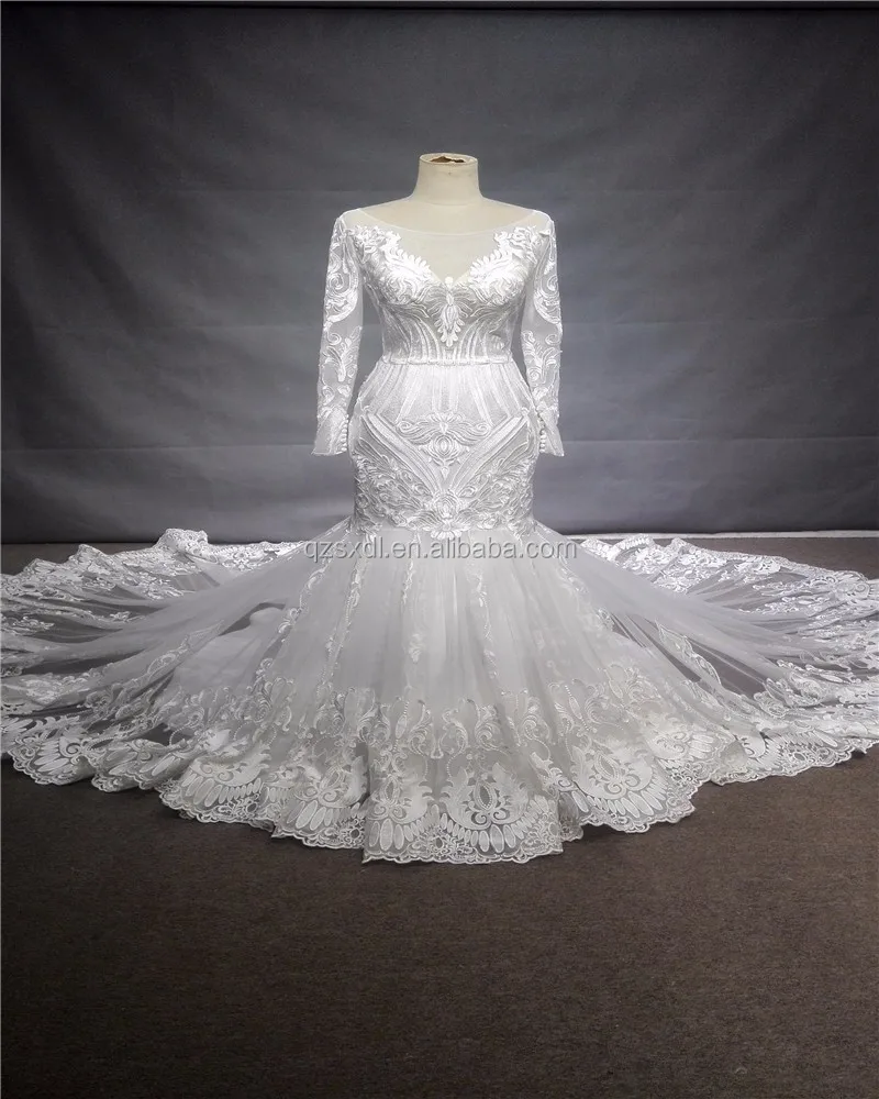 white gown,jenniferwhite hot selling custom made white lace bridal mermaid wedding gown