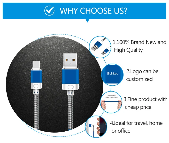 Type C reversible usb 3A 1M fast charging cable - ANKUX.COM
