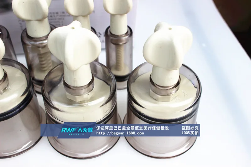 YFC-12 Rotary Bio-magnetic Vacuum Cupping Kit SCREW VALVE SUCTION Nipple Correction Cups for Flat Or Inverted Nipple 12 CUPS-7