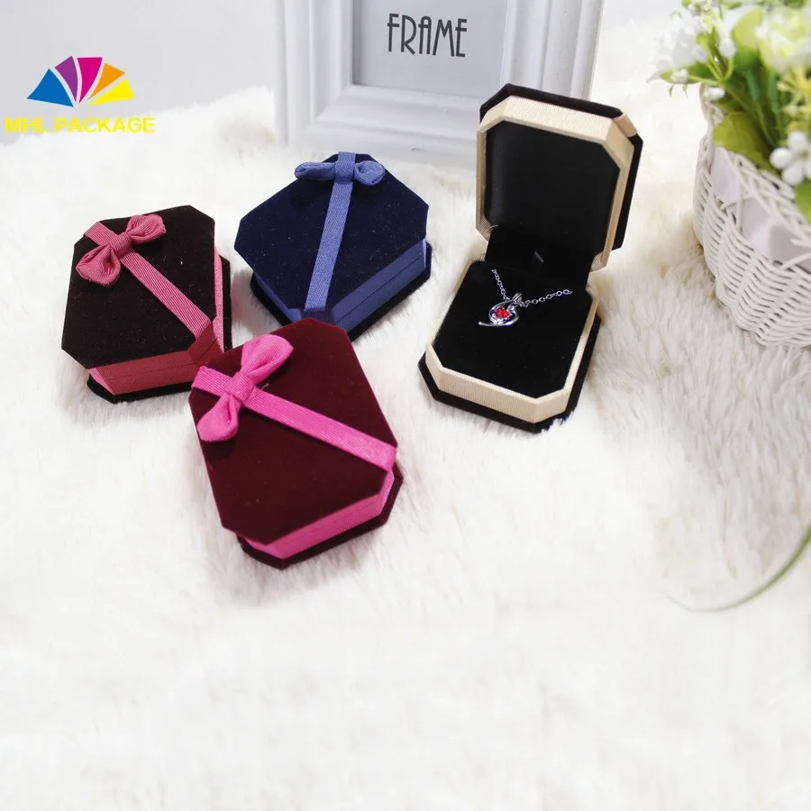 wholesale rectangle packaging box velvet jewelry