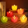 New Arrival LED Lotus Candle Swing the wick Lotus Flower Shaped Candle light