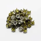 Brass 6mm Glass Stone Rivets With Silver Nickle Color 4 Legs Brass Rhinestone Claw Nail
