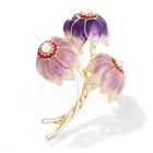 Purple Blue Special Flowers Enamel Brooches Metal Plants Weddings Banquet Party Korean Brooch Pins For Women And Men