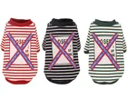 Cool Pet Clothes Striped Holiday Dog Hoodie Soft Comfortable Dog Clothes For Autumn/Spring