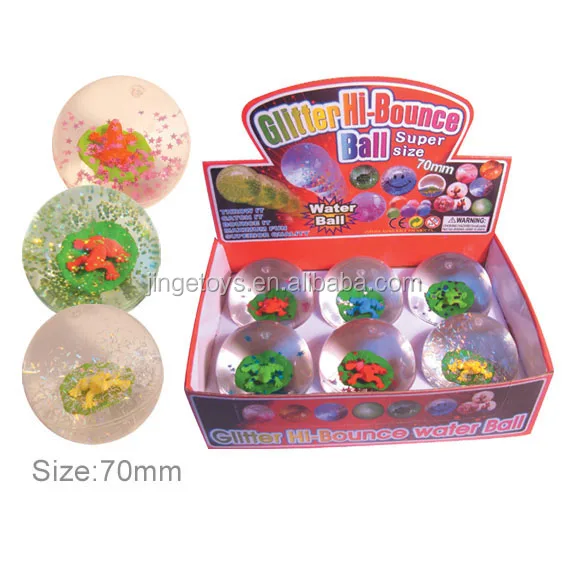 promotional glitter frog bounce ball/hi glitter bounce ball