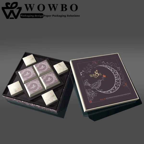 gold hot foil printed chocolates mooncake gift packaging box