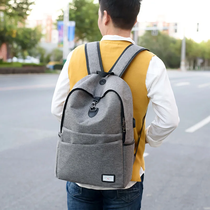 Anti Theft Men Backpack Canvas Large USB Recharging Women Laptop Bag Boy Girl School Bag Teenager Travel Backpack Mochila BP0209 (8)