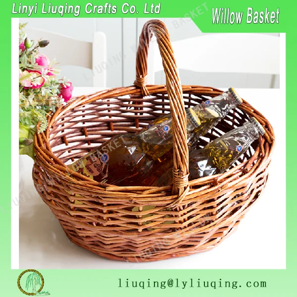 cheap handmade brown straw fruit basket mini woven basket