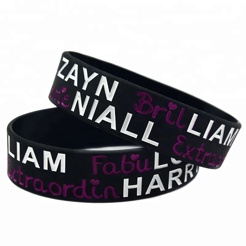 25PCS/Lot One Direction Silicone Wristband with Name: Niall Harry Zayn Liam Louis, Black
25PCS/Lot One Direction Silicone Wristband with Name: Niall Harry Zayn Liam Louis, Black