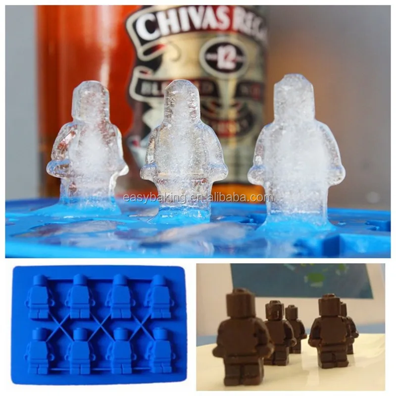 Outils de gâteau en forme de Robot pour Bonbons Au Chocolat Glace Cube Lego moule en silicone
